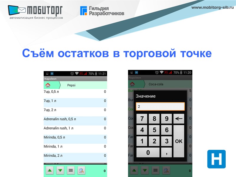 Съём остатков в торговой точке
